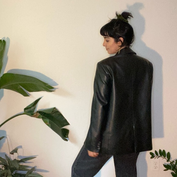 (SOLD) Leather Blazer Jacket - Picture 2 of 3